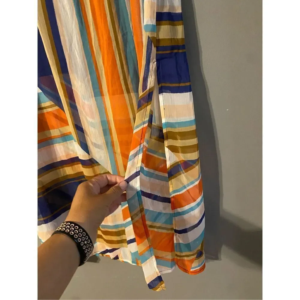 Vanity Stripes Pull On 2Fer Skirt Size Large
